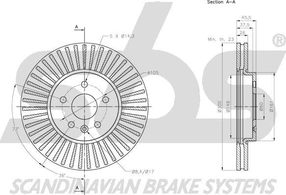 SBS 1815313677 - Гальмівний диск autocars.com.ua