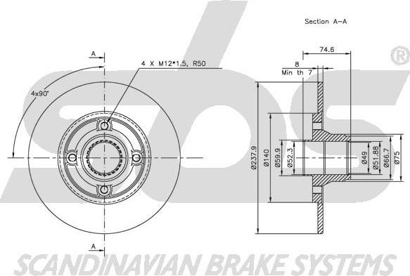 SBS 1815203916 - Тормозной диск autodnr.net