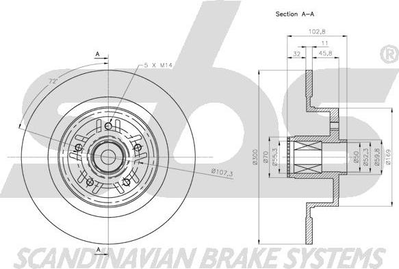 SBS 1815313987 - Гальмівний диск autocars.com.ua