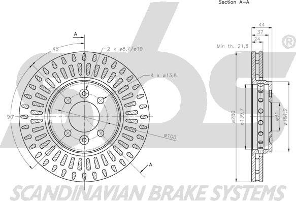 SBS 1815313997 - Гальмівний диск autocars.com.ua