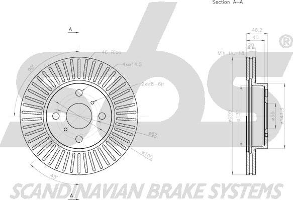 SBS 1815.2045134 - Гальмівний диск autocars.com.ua