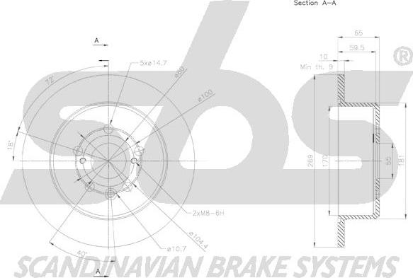 SBS 18152045144 - Гальмівний диск autocars.com.ua