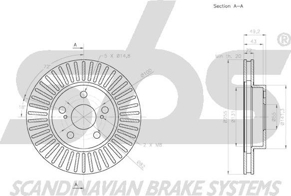 SBS 18153145157 - Гальмівний диск autocars.com.ua