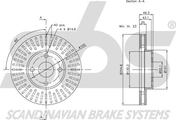 SBS 1815204579 - Гальмівний диск autocars.com.ua