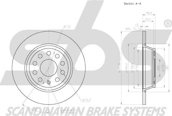 SBS 18153147133 - Гальмівний диск autocars.com.ua