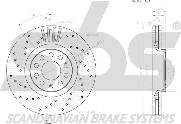 SBS 18153147135 - Гальмівний диск autocars.com.ua