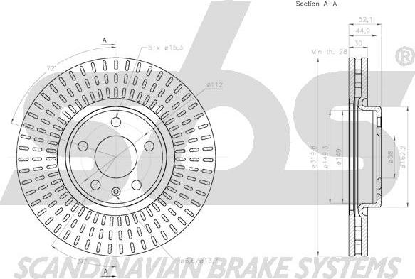 SBS 18152047153 - Гальмівний диск autocars.com.ua