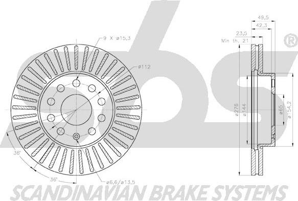 SBS 18152047166 - Гальмівний диск autocars.com.ua