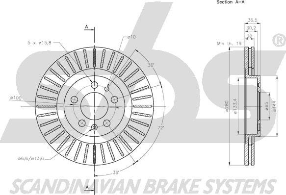 SBS 1815204759 - Гальмівний диск autocars.com.ua