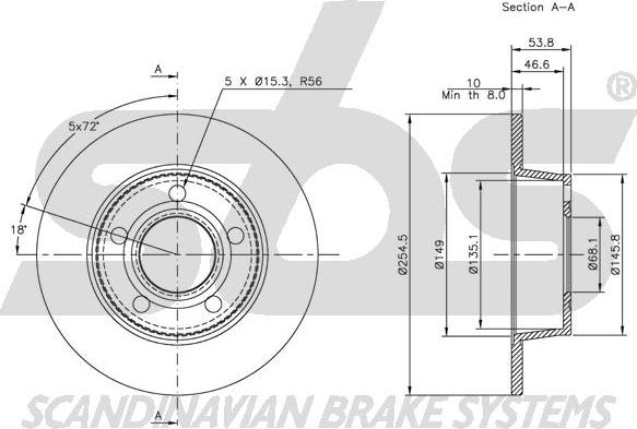 SBS 1815204770 - Гальмівний диск autocars.com.ua