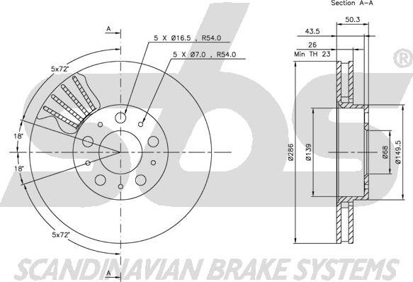 SBS 1815204841 - Гальмівний диск autocars.com.ua