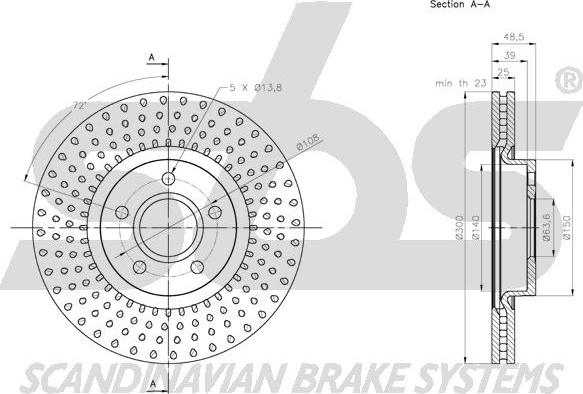 SBS 1815204864 - Гальмівний диск autocars.com.ua