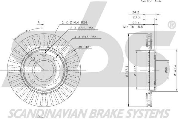 SBS 1815209918 - Тормозной диск autodnr.net