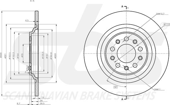 SBS 1815319336 - Гальмівний диск autocars.com.ua