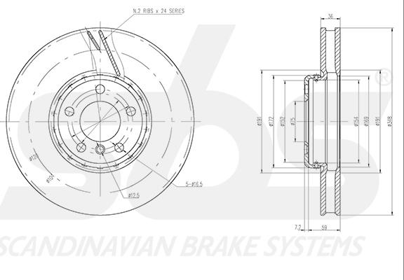 SBS 18153415108 - Гальмівний диск autocars.com.ua