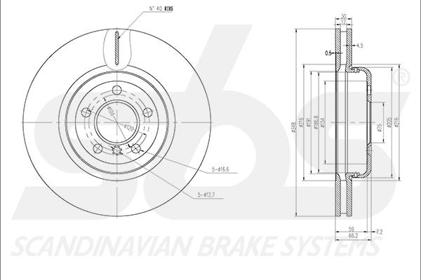 SBS 1815341593 - Гальмівний диск autocars.com.ua