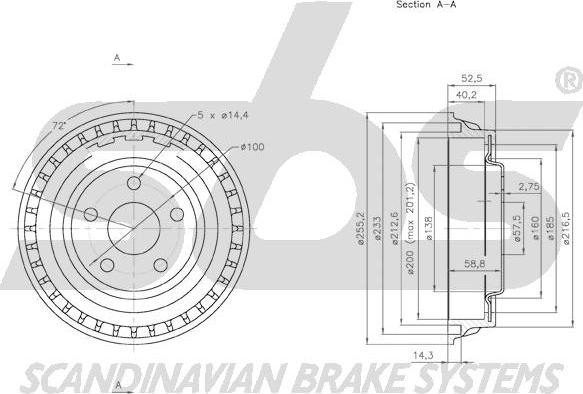 SBS 1825259306 - Тормозной барабан avtokuzovplus.com.ua