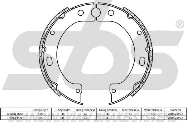 SBS 1849.2722720 - Комплект тормозов, ручник, парковка avtokuzovplus.com.ua