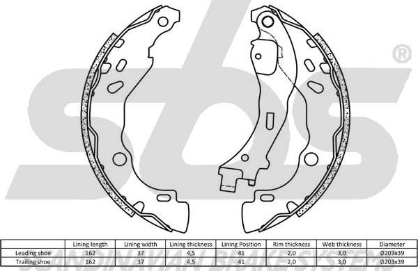 SBS 1849.2723711 - Комплект тормозных колодок, барабанные avtokuzovplus.com.ua