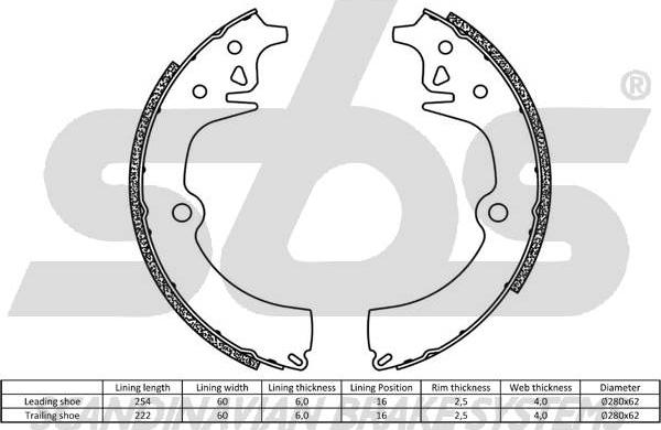 SBS 18492737296 - Комплект гальм, ручник, парковка autocars.com.ua