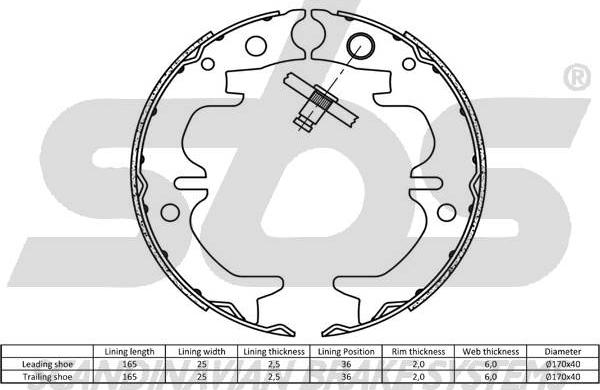 SBS 1849.2745729 - Комплект тормозов, ручник, парковка avtokuzovplus.com.ua