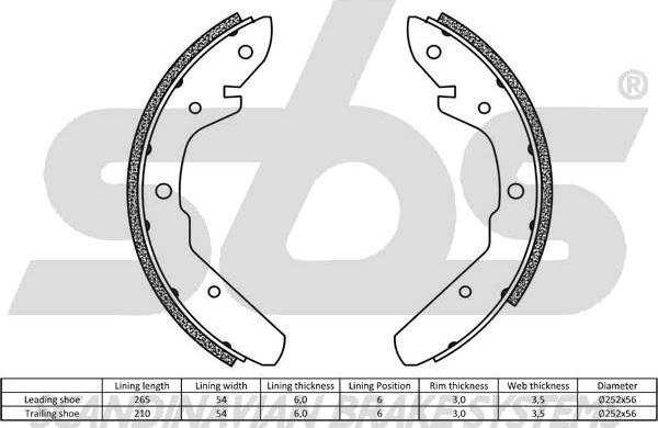 SBS 18492747275 - Комплект гальм, барабанний механізм autocars.com.ua