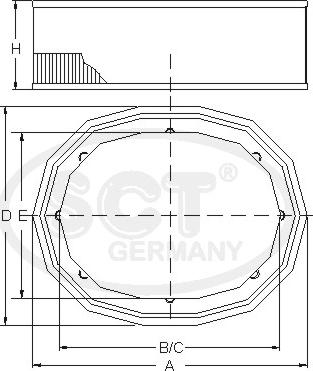 SCT-MANNOL SB 574 - Повітряний фільтр autocars.com.ua