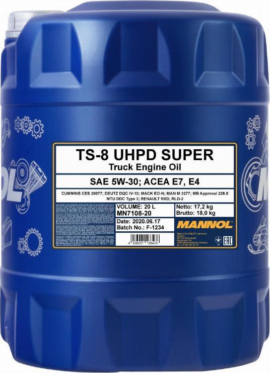 SCT-MANNOL TS-8 UHPD Super 5W-30 - Моторне масло autocars.com.ua