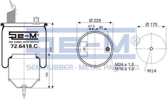 Sem Lastik 72.6418.C - Кожух пневматической рессоры avtokuzovplus.com.ua