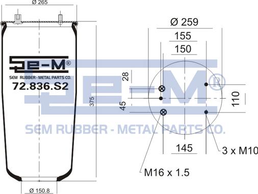 Sem Lastik 72.836.S2 - Кожух пневматической рессоры autodnr.net