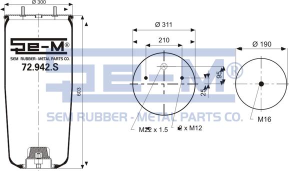 Sem Lastik 72.942.S - Кожух пневматической рессоры avtokuzovplus.com.ua