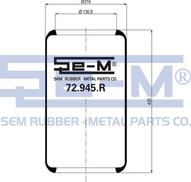 Sem Lastik 72.945.R - Кожух пневматичної ресори autocars.com.ua