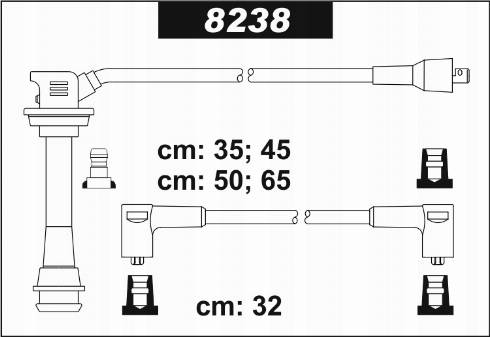 Sentech 8238 - Комплект проводів запалювання autocars.com.ua