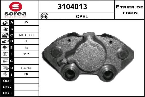 Sera 3104013 - Гальмівний супорт autocars.com.ua