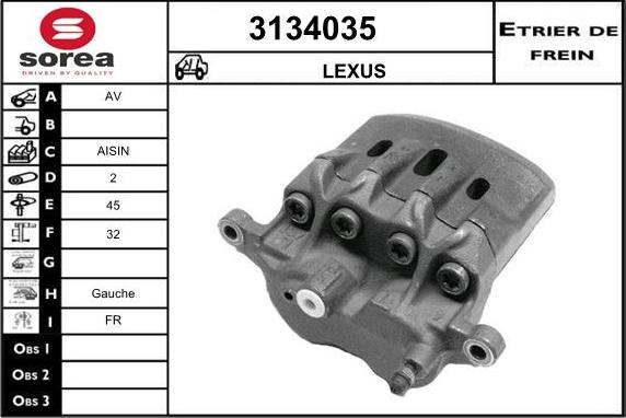 Sera 3134035 - Гальмівний супорт autocars.com.ua