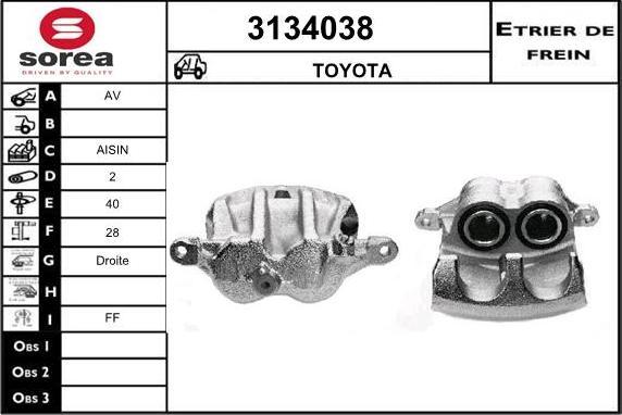 Sera 3134038 - Гальмівний супорт autocars.com.ua