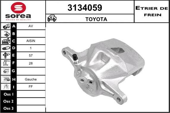 Sera 3134059 - Гальмівний супорт autocars.com.ua