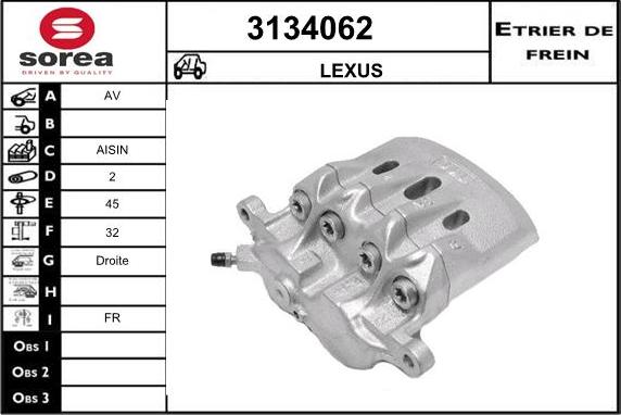 Sera 3134062 - Гальмівний супорт autocars.com.ua