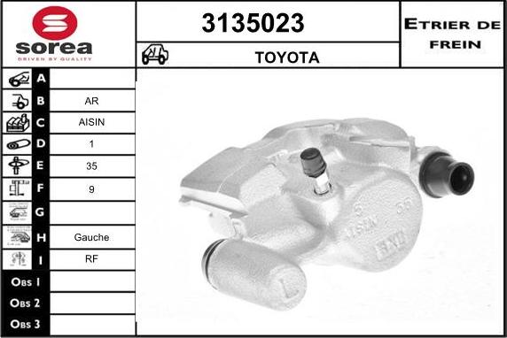 Sera 3135023 - Гальмівний супорт autocars.com.ua