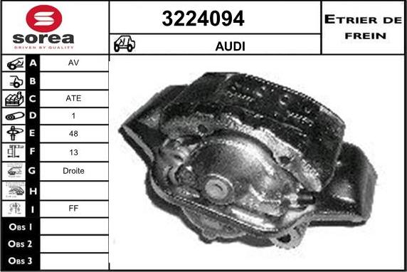 Sera 3224094 - Гальмівний супорт autocars.com.ua