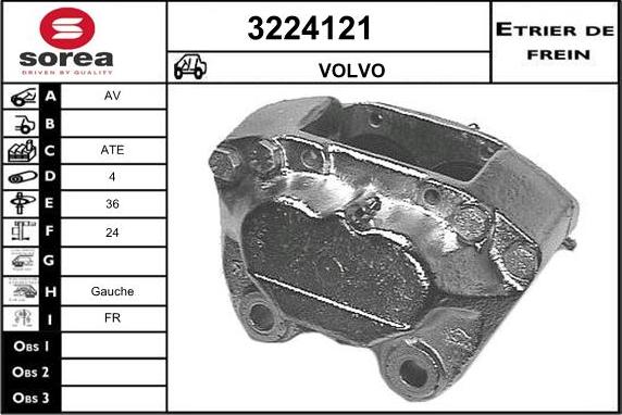 Sera 3224121 - Гальмівний супорт autocars.com.ua