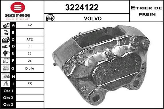 Sera 3224122 - Гальмівний супорт autocars.com.ua