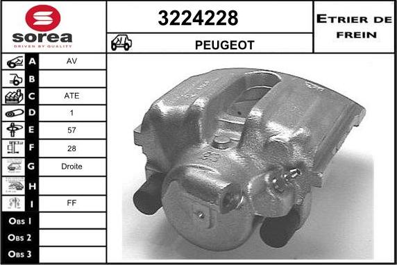 Sera 3224228 - Гальмівний супорт autocars.com.ua