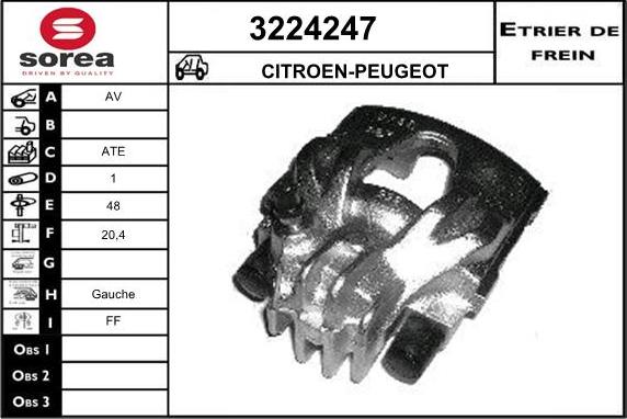 Sera 3224247 - Гальмівний супорт autocars.com.ua