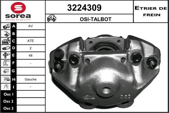 Sera 3224309 - Гальмівний супорт autocars.com.ua