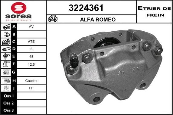 Sera 3224361 - Гальмівний супорт autocars.com.ua