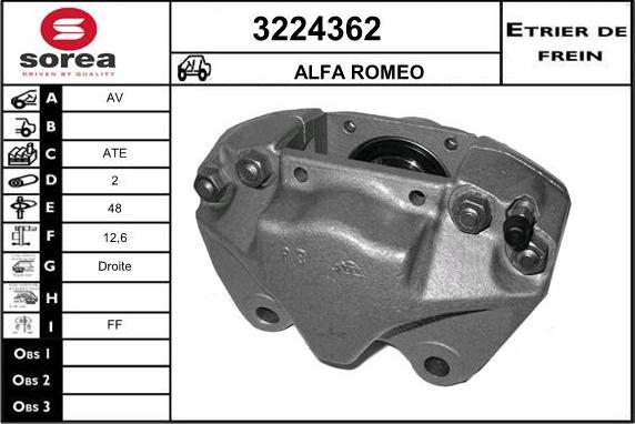 Sera 3224362 - Гальмівний супорт autocars.com.ua