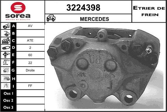 Sera 3224398 - Гальмівний супорт autocars.com.ua