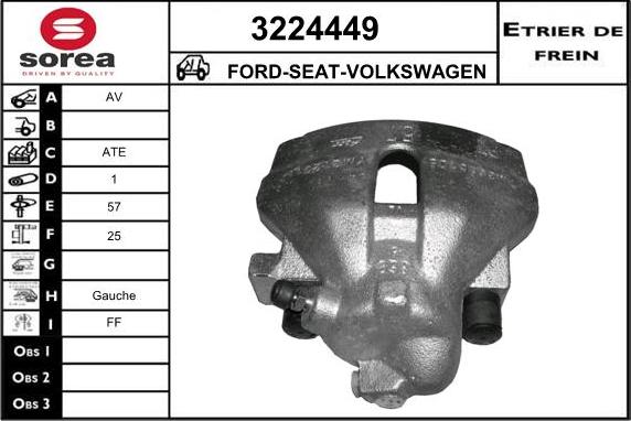 Sera 3224449 - Гальмівний супорт autocars.com.ua