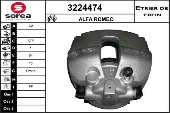 Sera 3224474 - Гальмівний супорт autocars.com.ua